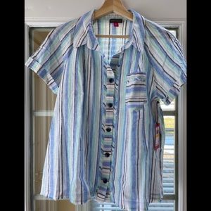Vince Camuto Cotton Linen Shirt Size M NWT